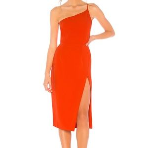 Lazo Midi Dress in Blood Orange
